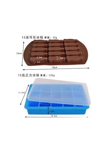 Wezone Mavi Silikon Buz Kalıbı Seti: 15 Kare Delikli Şişelere Uygun + 37 Arı Dilimi Buz Tanesi/çikolata Kalıbı Çok Renkli