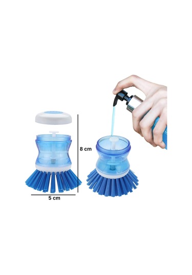 Pratik Sıvı Deterjan Hazneli Bulaşık Fırçası Hazneli Mutfak Banyo Lavabo Yıkama Fırçası 1 Adet