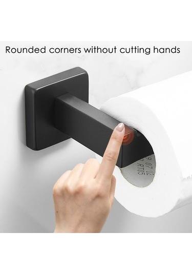 Tuvalet Kağıdı Asılı Tutucu Duvara Montaj Doku Rulo Askı Mat Banyo Organizatör Raf Mutfak Kağıt Tutucular Banyo Malzemeleri Kağıt Tutucular Siyah 16.5 x 12.2 x 11.2 CM