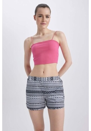 Defacto Fall İn Love Regular Fit Etnik Desenli Deniz Şortu T5232az23smbk27 Siyah