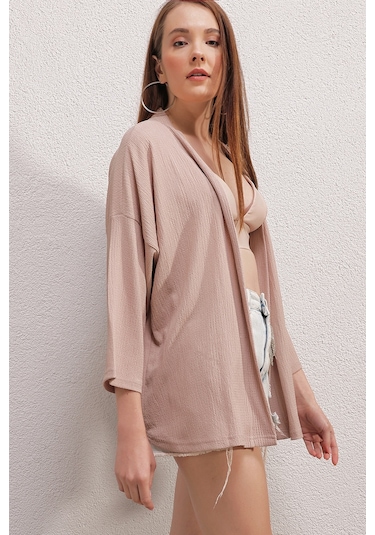 5862 Örme Kimono - Bej 5862bgd19-016-12966 001