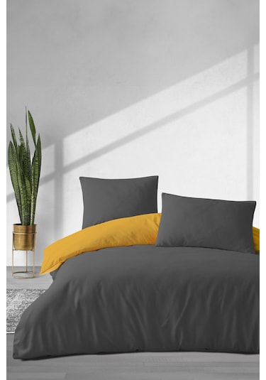 Elart Simple Fitted Çift Kişilik Nevresim Takımı 4 Parça Sarı