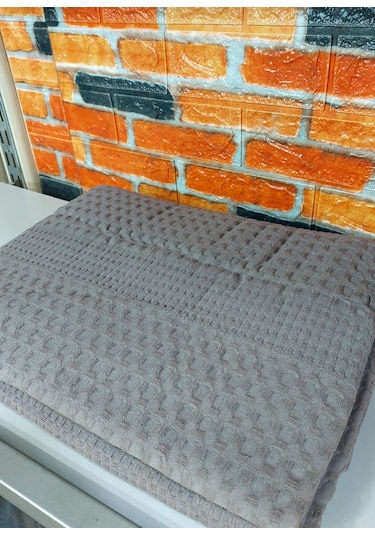 Şaheser %100 Pamuk Çift Kişilik Pike 240x220 Tek Pike -gri V2