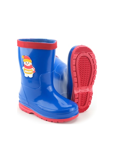 Gezer Erkek Çocuk Kışlık İçinde Çıkarılabilir Ek Çoraplı Su Geçirmez Yağmur Bot Çizme Saks Mavi