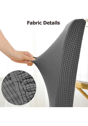 Dofolink Ev Ofis Restoran İçin Elastik Polar Sandalye Kılıfı, Kaliteli Poliester, Kir Ve Yırtıkten Koruma, Metal Gri, Tüm Mevsimler Uygun Gri