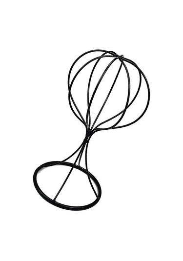 Balon Tarzı Şapka Askısı Masaüstü Dekoratif Peruk Sergileme Standı Siyah 22 Cm Diğer