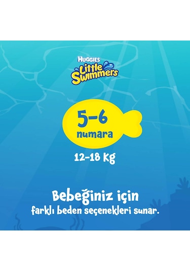 Huggies Little Swimmers 5-6 Numara 12-18 Kg 33'lü Mayo Bez