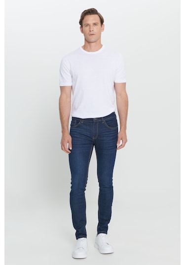 AC&Co / Altınyıldız Classics Rıss Jean Ekstra Slim Fit Pamuklu Erkek Kot Pantolon - Lacivert