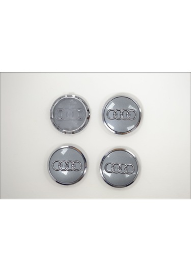Geeksen Audi A3 A4l A6l Q3 Q5l Q7 A5 A7 Q2l Jant Kapakları - Gri 61mm, 4 Adet, 4m0601170 Uyumlu Lastik Kapakları