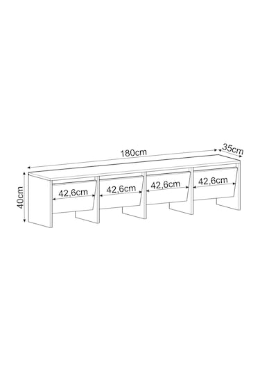 Laris 180 cm Tv Ünitesi – 4 Kapaklı, Traverten Desenli