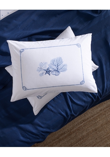 Madame Coco Mathilda King Size %100 Pamuk Karde Düz Pike Takımı - Lacivert 8684427309490 Çok Renkli