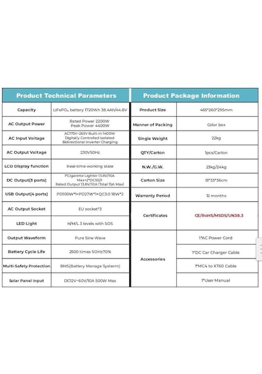 Orbus 2200w Taşınabilir Güç Kaynağı Power Station
