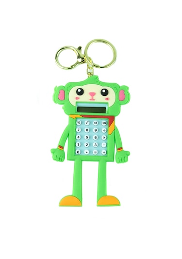 Hesap Makinesi Robot Mini Anahtarlıklı Labirent Oyunlu Yeşil