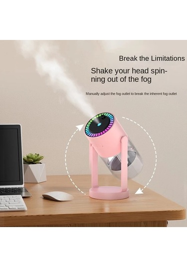 Techbloom Kompakt Taşınabilir Usb Şarjlı Shaking Head Starry Sky Projection White Yıldızlı Gökyüzü Nemlendirici Esansiyel Yağ Difüzörü Ve Gece Lambası