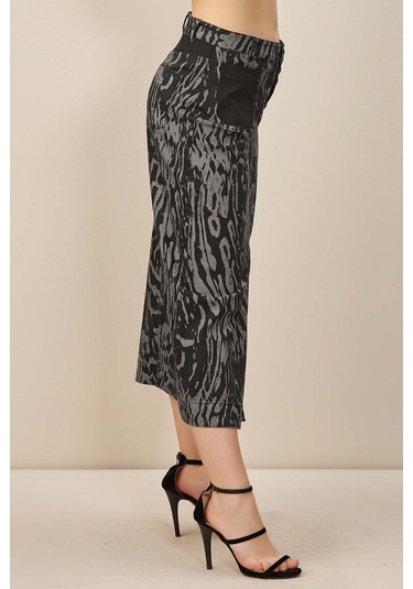 Evaze Çok Renkli Baskılı Etek Çok Renkli