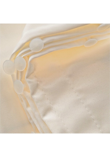 Taç Saten Güneşlik Perde Krem & Beyaz 1.Sınıf Kalite (Boy 200 Cm)