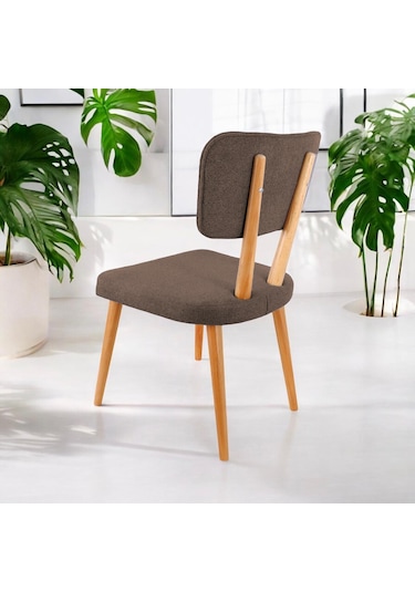 Polly Ahşap Sandalye Kahverengi 2 Adet
