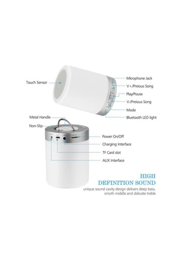 Yeni Akıllı Müzik Lambası Bluetooth Hoparlör 7 Renk Led Işıklar Mic Tf İle Kablosuz Taşınabilir Subwoofer