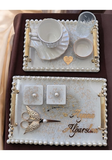 Unison Gold Söz Nişan Tepsisi Bronz