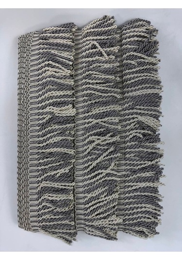 FdayAksesuar Dekoratif Şerit Aksesuar Gri Krem Renkli Bulyon Saçak Püskül FRDY9260