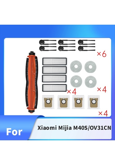 Gildedwill Xiaomi Mijia M40s/ov31cn Elektrikli Süpürge Aksesuarları İçin 19 Adet Ana Silindir Yan Fırça Hepa Filtre Paspas Bezi Toz Torbaları Gildedwill Xiaomi Mijia M40s/ov31cn Elektrikli Süpürge Aksesuarları İçin 19 Adet Ana Silindir Yan Fırça Hepa Filtre Paspas Bezi Toz Torbaları