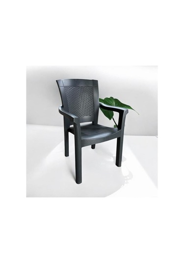 Napoli Kalın Bacaklı Kollu Sandalye Koltuk Antrasit Antrasit