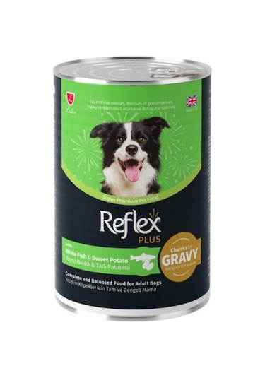 Reflex Plus Sos İçinde Beyaz Balıklı Ve Tatlı Patatesli Yetişkin Köpek Konservesi 400 Gr