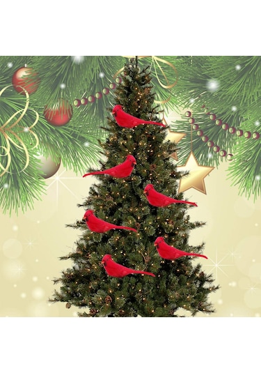 Monyee 14cm Köpük Ve Tüy Simülasyon Kuşu, Ev Bahçe Dekorasyonu, Fotoğraf Props, 12 Adet Paket Kırmızı