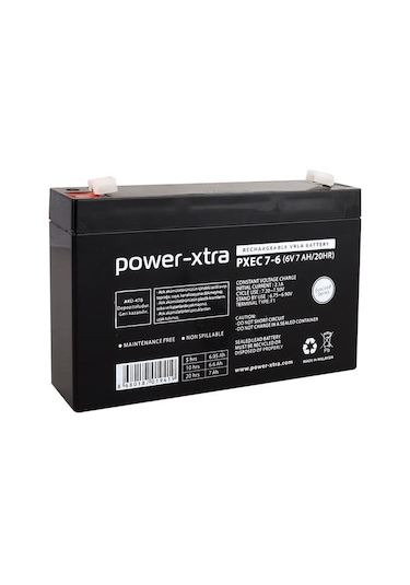 Power-xtra Ecolead - Pxec7-6 - 6v 7 Ah Kuru Akü F1