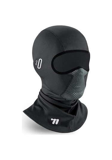 Wezone Kışlık Balaklava: Gözlük Delikli, Nefes Alabilir, Reflektif Motosiklet Ve Kayak Maskesi Siyah