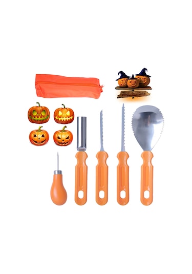 5 Adet Cadılar Bayramı Balkabağı Oyma Seti Profesyonel Paslanmaz Çelik Aletler Profesyonel Balkabağı Kesme Oyma Malzemeleri