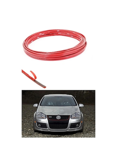 Kırmızı Renk Nikelaj Şerit Bant Çıta 5 Mm 3 Metre Parlaka