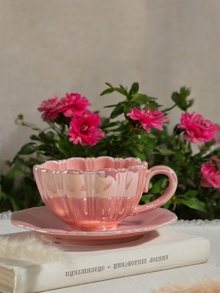 Arthomes Çay Takımı Fincan Ve Tabak Seti İnci Desenli 396565406 Pembe