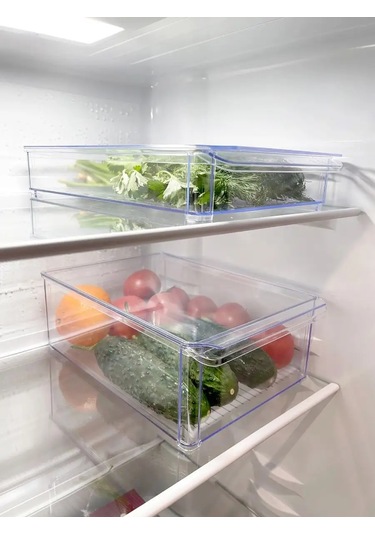 Idea Buzdolabı İçin Şeffaf Saklama Kabı 2'li Set 19900878 Beyaz