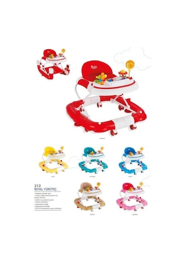 Babyhope 212 Royal Yürüteç Kahve -Müzikli Oyuncaklı Lüks Yürüteç | Örümcek