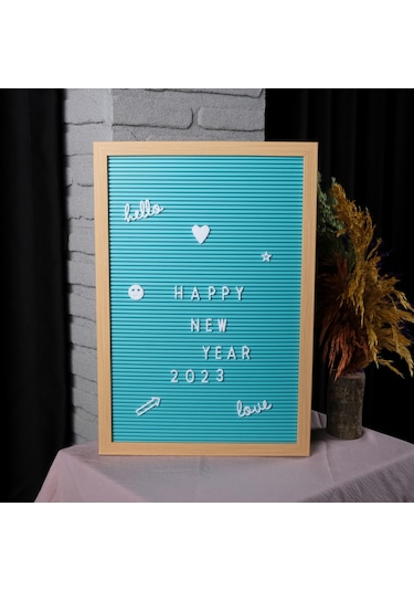 Büyük Boy Mavi Yazı Panosu Mesaj Tahtası; 2 Harf Seti Hediyeli