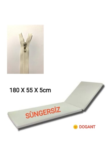 Dogant Süngersiz Şezlong Minderi Kılıfı Krem Fermuarlı 185 55 5