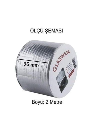 Çatı İzolasyon Bandı 96 Mm X 2 Mt Su Sızdırmazlık Geçirmez Delik Yalıtım Çamur Boru Sakız Tamir Bant