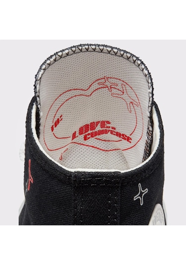 Converse Chuck Taylor All Star Eva Lift Platform Y2k Heart Çocuk Siyah Sneaker Düz A09122c Siyah