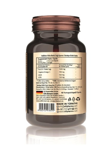 Validus Kids Fish Oil 1200 Mg 60 Softgel