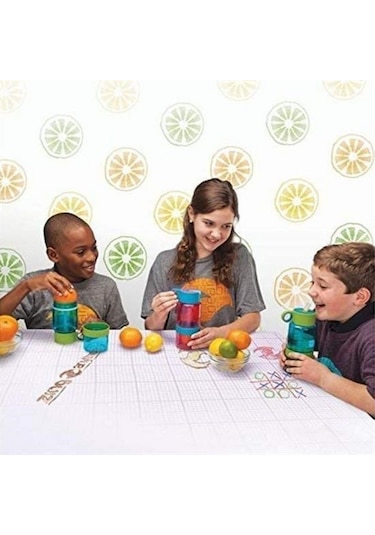 Narenciye Limon Sıkmalı Pratik Detoks Toksin Atıcı Su Matarası Spor Şişesi Şeffaf