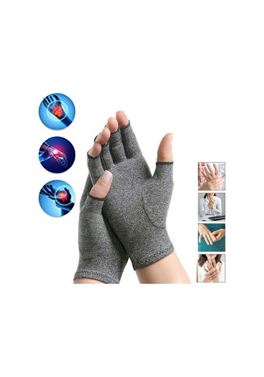 Wezone Artrit Ağrısını Azaltan Pamuklu Yarım Parmak Baskı Eldivenleri - Rahat Ve Esnek Tasarım