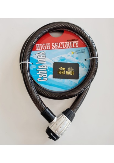 Halat Kilit 25mm - 150cm Uzunluk Işıklı Anahtar - Motosiklet