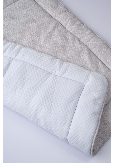 Uygun Bebe Kapitone Emekleme Minderi Oyun Matı 75 x 95 x 5 CM Açık Mavi - Gri