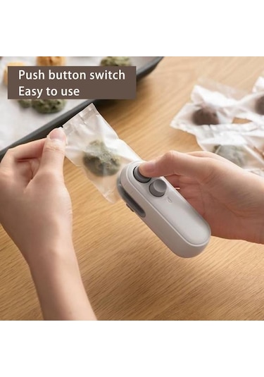 Kesici İle Mini Çanta Kapatıcı Manyetik Usb Şarj Edilebilir Taşınabilir Aperatifler Gıda Vakum Poşeti Isı Kapama Makinesi Kapatıcı Açıcı Mutfak Gadget