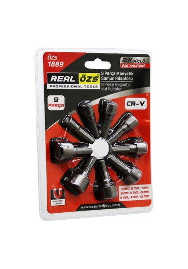 9 Parça - 5-13 Mm Manyetik Somun Sökme - Çatı Adaptörü 5023