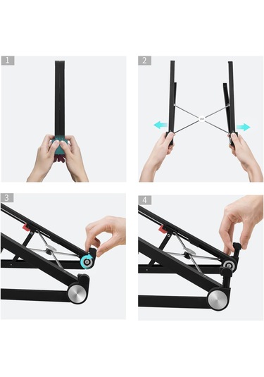 Bix Saiji X1 Alüminyum Notebook Laptop Standı Siyah