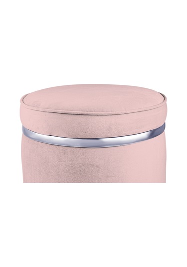 Zerafet Silver Kaplama Luxery Puf-pembe Babyface Kumaş Pofuduk Oturma Pufu&makyaj Pufu&bench