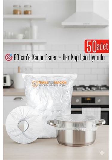 50'li Tencere Bonesi - 80 Cm Esnek Streç Kapak Seti, Gıda Koruma İçin Çok Renkli