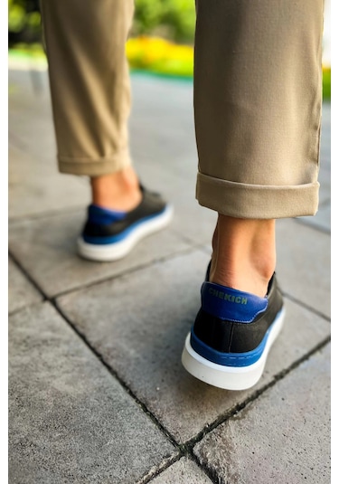 Ch979 - Santoni Gbt Spor Erkek Ayakkabı Sıyah/mavı Çok Renkli